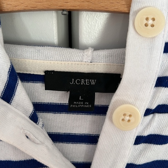J. Crew Striped pullover Henley Hoodie beach classic casual nautical - Picture 3 of 4